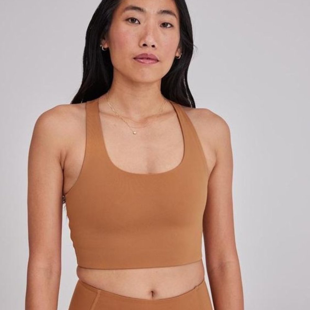 Girlfriend Collective Paloma Sports Bra in Twig